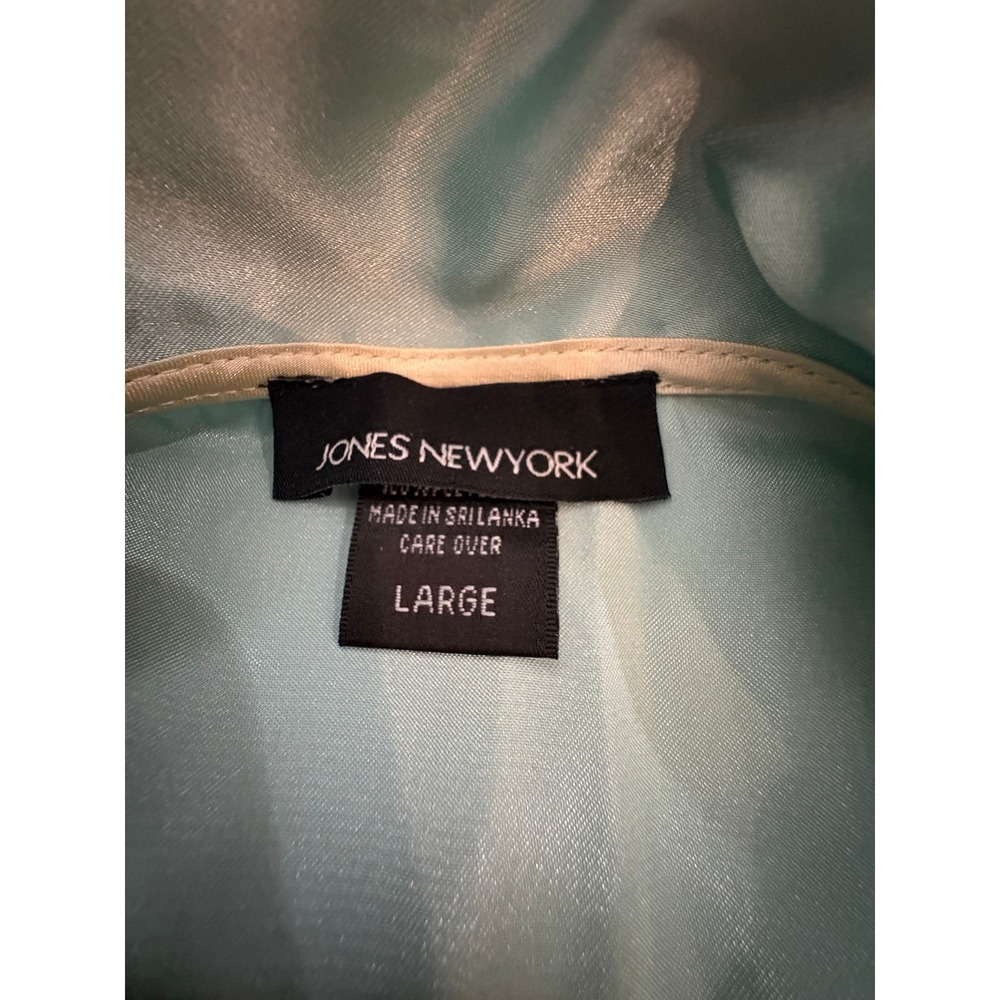 Jones New York Satin Sleep Shirt Womens Large green Button Front Nightgown JNY - Picture 5 of 6